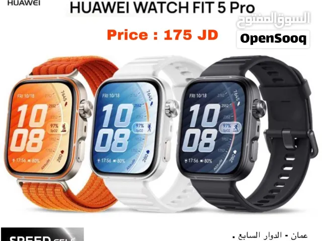 جديد مع هدية بقيمة 30 دينار ساعة هواوي Huawei watch Fit 5 & Pro متوفرة الان