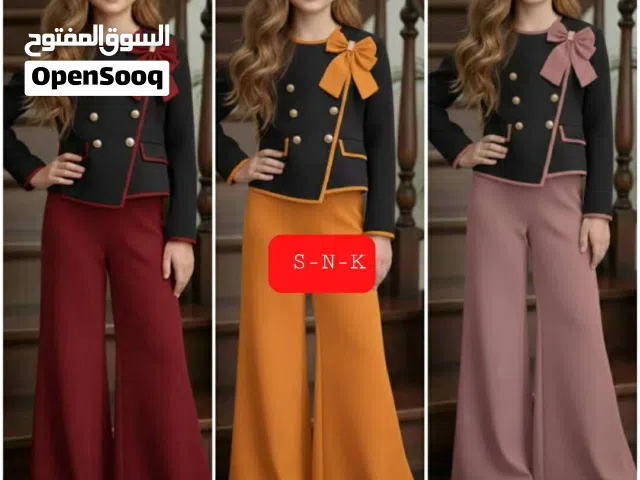 طقم بناتي رروعه قطعتين ثلاثه الوان يلبس من 6_15