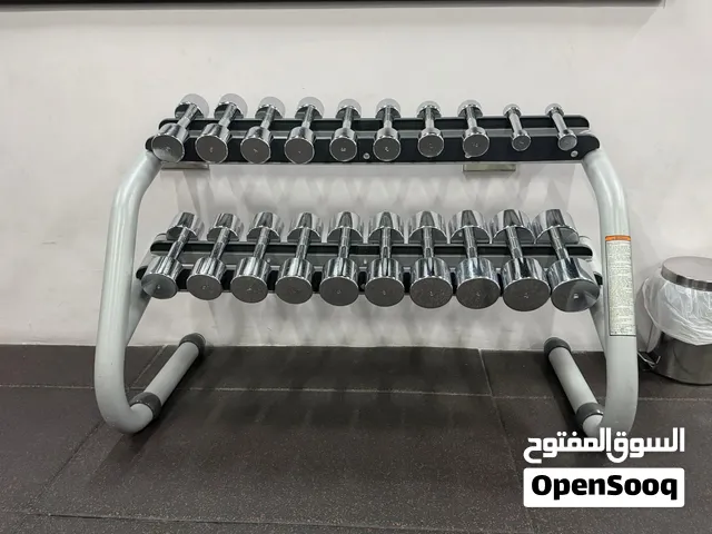 CHROME TECHNOGYM DUMBBELLS SET + STAND – AED 5,500