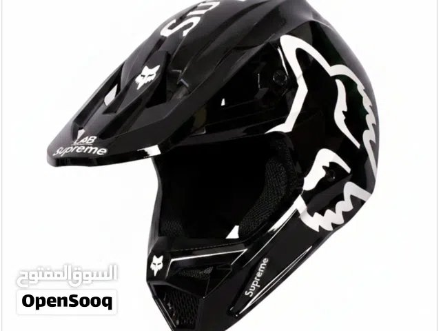 Premium Black Motorcycle FOX Helmet Supreme V1 DOT/ECE Off Road Motocross Gear - 836601