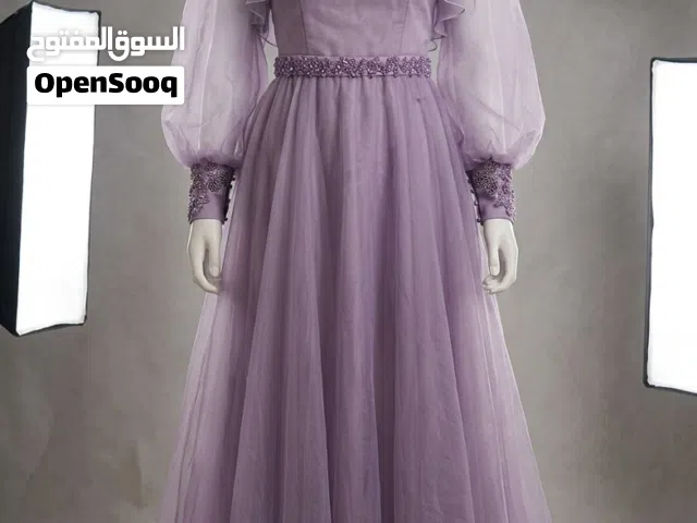 فستان سهرة بنفسجي (موف) فاخر ورائع - لبسة أولى بحكم الجديد