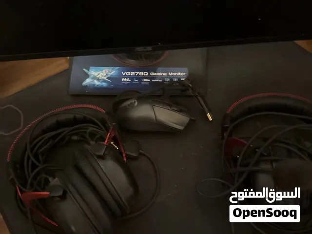 اسوس شاشه 27 انش قيمنق بحاله ممتازه وسماعات هايبر اكس كلاود 2 مستعمله خفيف شغاله بحاله ممتازه