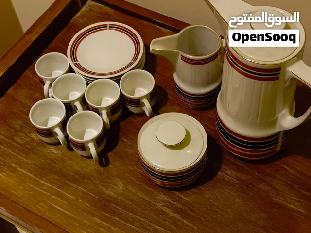 طقم فناجين قهوة تركيه مع ابريق شاي و ابريق حليب وسكرية