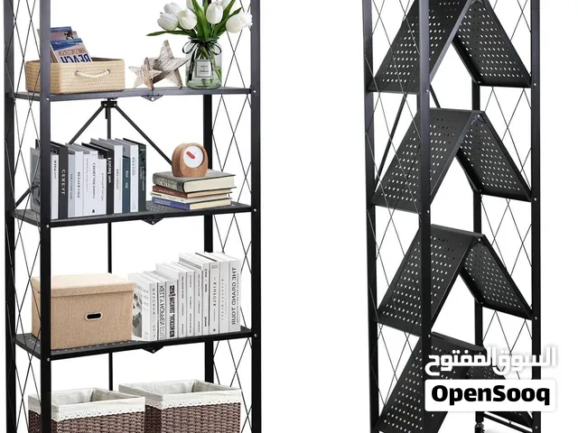 5-Tier Folding Storage Rack with Wheels Heavy Duty Multi-Purpose Shelving Organizer