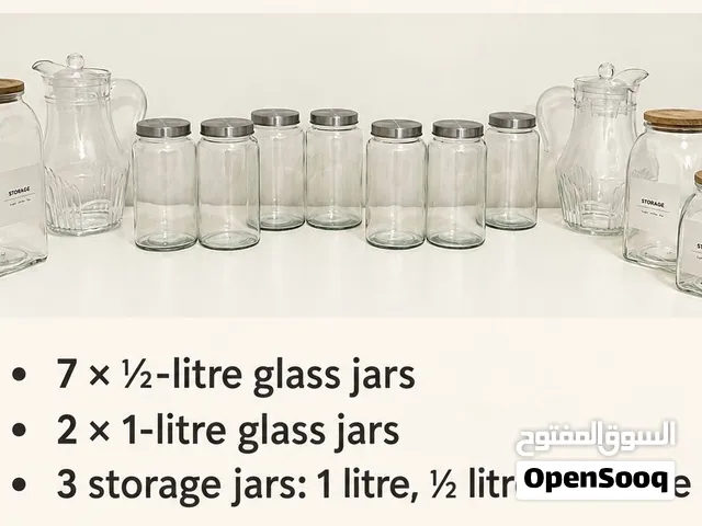 Glass jars and containers for sale