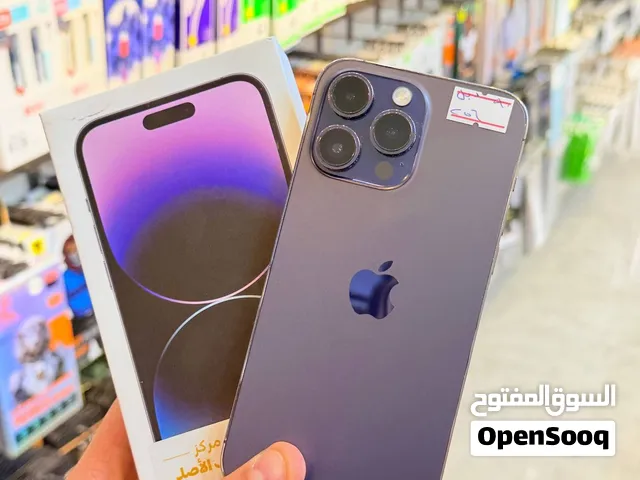 أيفون 14 برو ماكس دبل سيم كرت ذاكرة 256 بطارية 90 ضمان 5 ايام