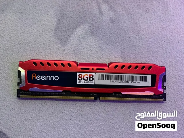 راما 8GB DDR4 سرعة 2400MHz (ماركة Reeinno) نظيفة جداً وبحالة ممتازة شبه جديد وصف مهم