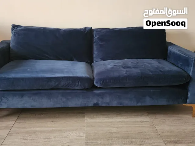 Elegant Blue Velvet Sofa Set – 2× 2-Seater + 1-Seater
