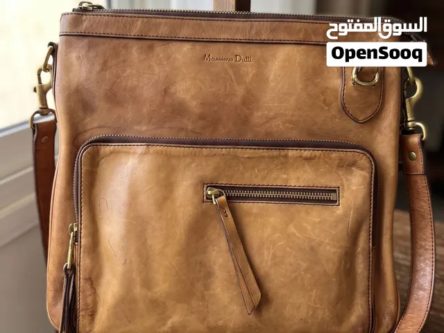 حقيبة كتف Massimo Dutti جلد طبيعي أصلية (لون جملي فخم)