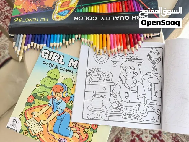 اقلام تلوين 50 قلم  مفرد 12000 دفاتر تلوين جملة  مفرد 6000