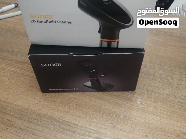 سكانر للكاشبر والسوبر ماركت كالجديد مع حامل للسكانر ماركه sunmi