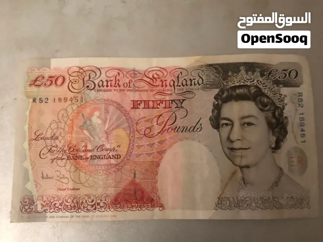 50 جنيه استرليني ورقية للبيع