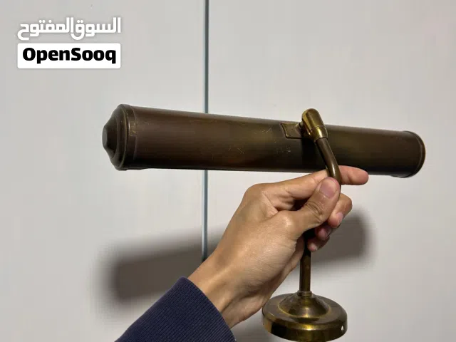 تحفة إضاءة  مصباح صورة نحاسي عتيق (برونز) أصلي - صناعة إنجلترا