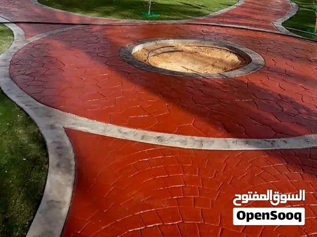 صب خرسانة مطبوعة وملونة صبة مروحة