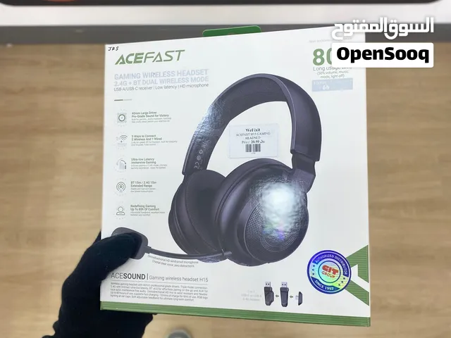 ACEFAST GAMING WIRELESS HEADSET 2.4G + BT DUAL WIRELESS MODE, 80h Long usage time.1 year warranty.
