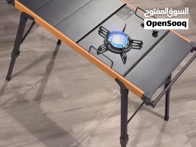 طاولة + موقد ( قابل للفك و التركيب ) قواعد قوية غير قابلة للانزلق ( قابلة للتمديد ) موقد بجودة ممتاز