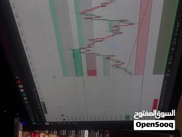 كمبيوتر شبه جديد للبيع مع شاشتين