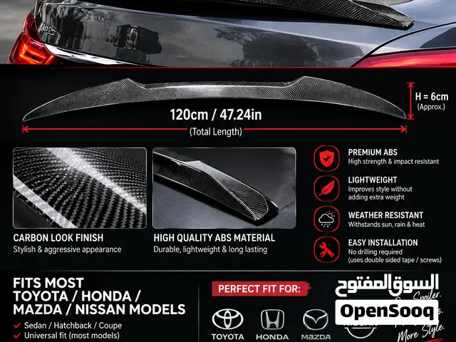 Ducktail spoiler carbon look fit for most car honda,toyota,nissan,audi,bmw. Front lip body kit.