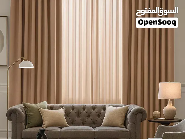 تفصيل الستائر بجميع انواعها /ويفي لينن شيفون عازل شمس رول/ رساله يجيك المندوب لبيتك كل انحاء الكويت