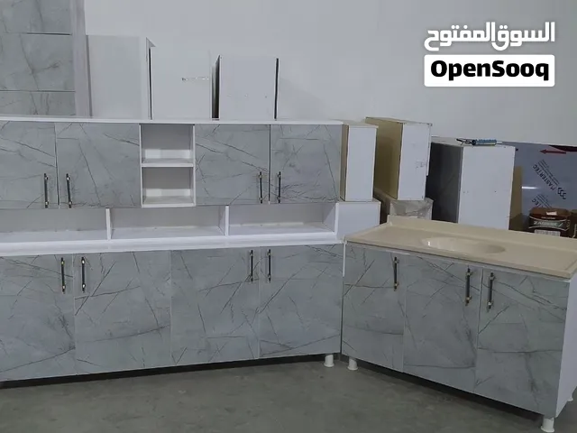 عنوان الإعلان (اختر واحداً يناسبك):  • كاونترات مطبخ MDF راقية (مترين + سنك مرمر 1.20م) – ألوان