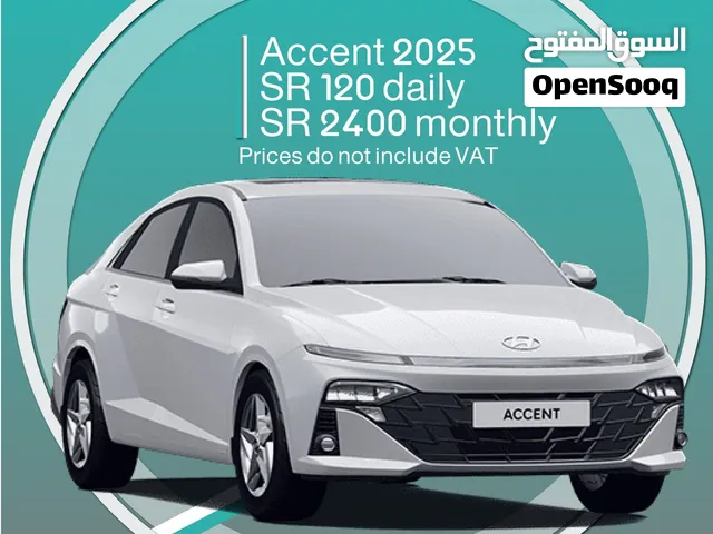 Hyundai Accent 2025 for rent in Tabuk - Free delivery for monthly rental