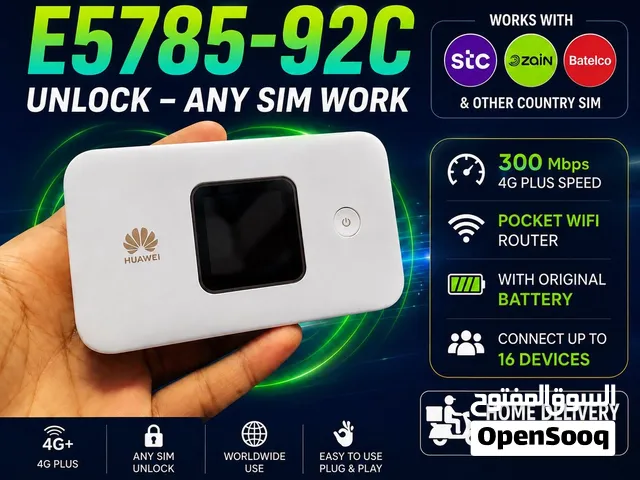 Huawei E5785-92C 4G+ Pocket WiFi Router Unlocked – Any SIM Works Supports STC, Zain