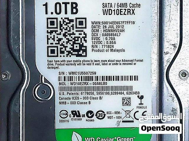 للبيع هارد ديسك igitalWestern D الموديل أخضر سعة one terabyte