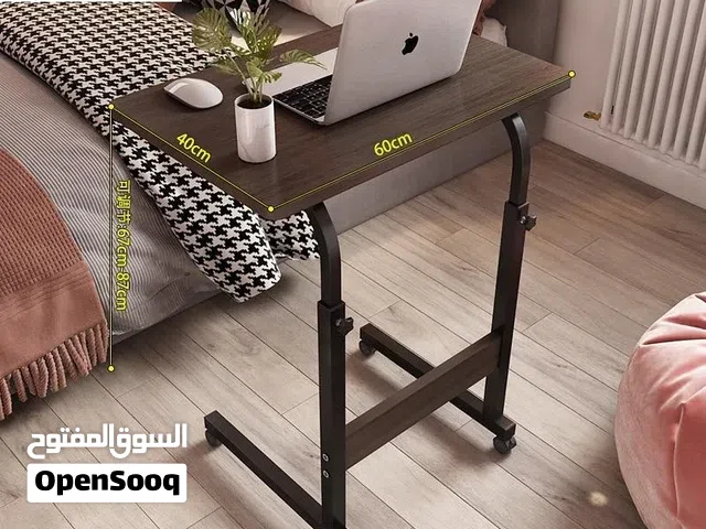طاولة كمبيوتر من الخشب والحديد القوي 60×40 باللون البني الراقي