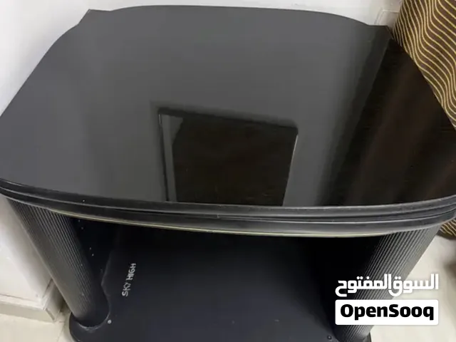 Black Tv stand with moveable glass top