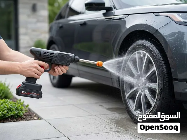 فارة غسيل وتنظيف لاسلكية ضاغطة للماء تعمل ببطاريتين ليثيوم 48Vf قابلة للشحن - مجهزة بخرطوم مياه بطول