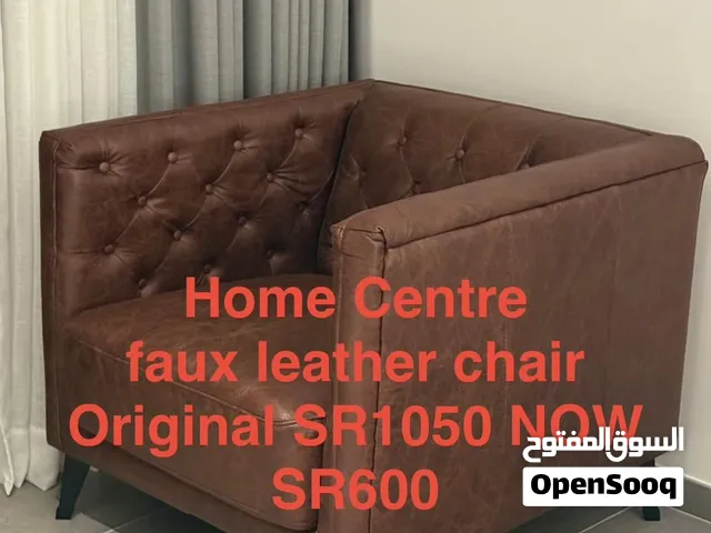 Home Centre Faux Leather Brown Sofa for Sale