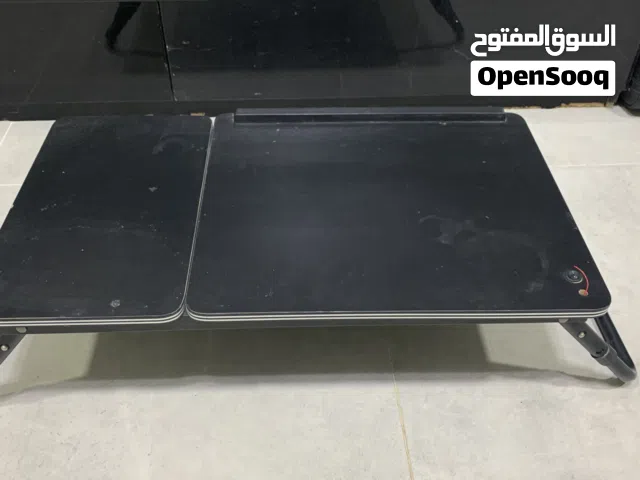 Adjustable foldable laptop bed table - black