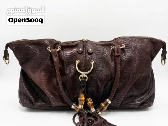 حقيبة كتف/توت كبيرة من غوتشي، جلد ثعبان بني، جلد طبيعي، صنع في إيطاليا، أصلية، بحالة مستعملة ممتازة