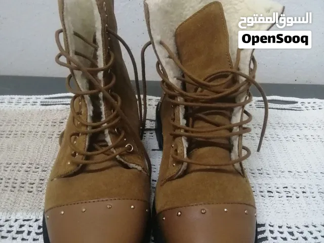 حذاء شتوي نسائي فاخر (جلد طبيعي) – ماركة LH الأصلي