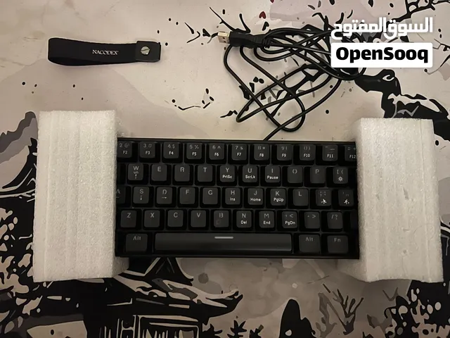 كيبورد NACODEX X AJAZZ nk61 سويتش احمر  RGB سلكي بحالة جديده مع سويتشات احتياطية