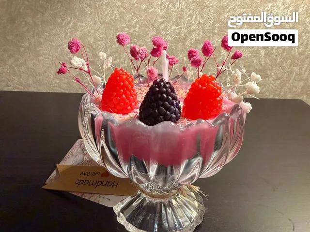 شمعة وفخارة هاند ميد صنع بكل حب واتقان