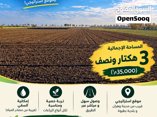 أرض فلاحية للبيع – فرصة للاستثمار الموقع: وهران – بلدية بطيوة المساحة: 3 هكتارات ونصف