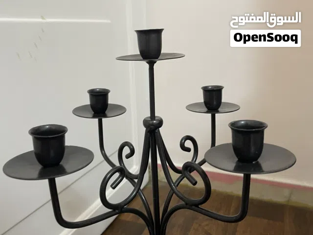 حامل شموع معدني فاخر – 5 أذرع ارتفاع 60 سم وعرض 30 سم