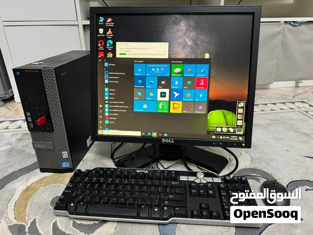 كمبيوتر ويندوز انتل i5 ديل بجميع ملحقات شاشة مع كيبورد وماوس بحالة سليم وجيده