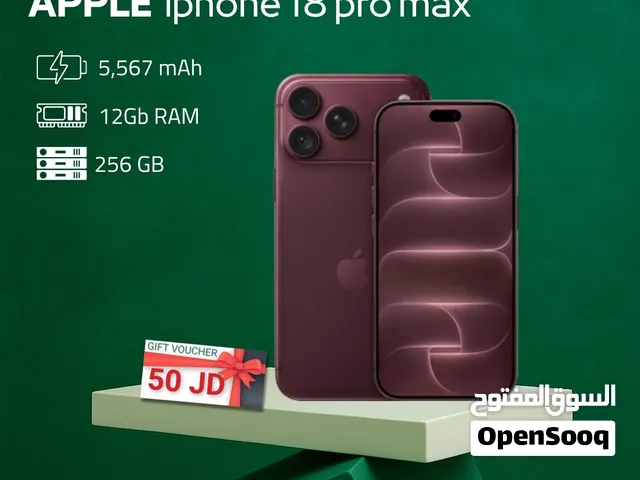IPHONE 18 PRO Max ( 256 & 512 & 1Tb ) NEW /// آيفون 18 برو ماكس ذاكرة 256 و 512 و تيرا الجديد