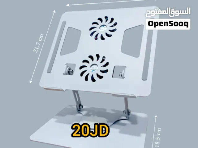 حامل لابتوب كروم متحرك قابل للتعديل باللونين الفضي والاسود