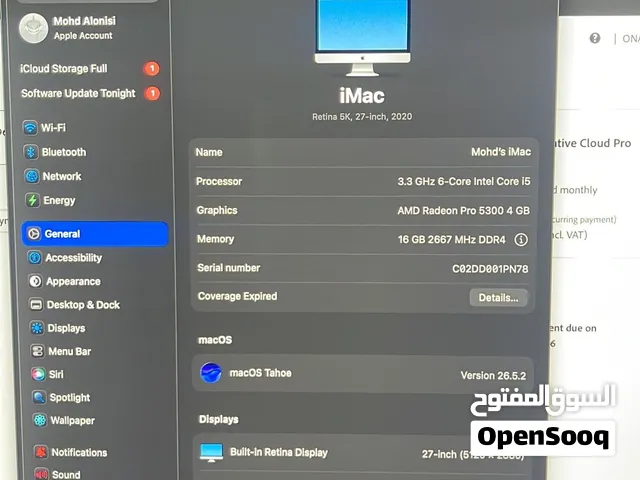 Imac 27 inch  5k  model 2020