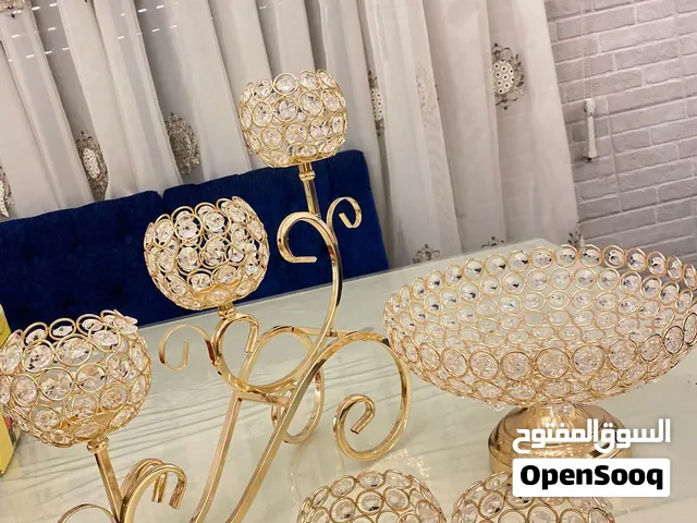 طقم ديكور كرستالات ذهبي - Golden Crystal Decor