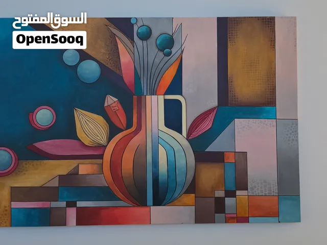 لوحة رسم يد ( فن تجريدي هندسي )