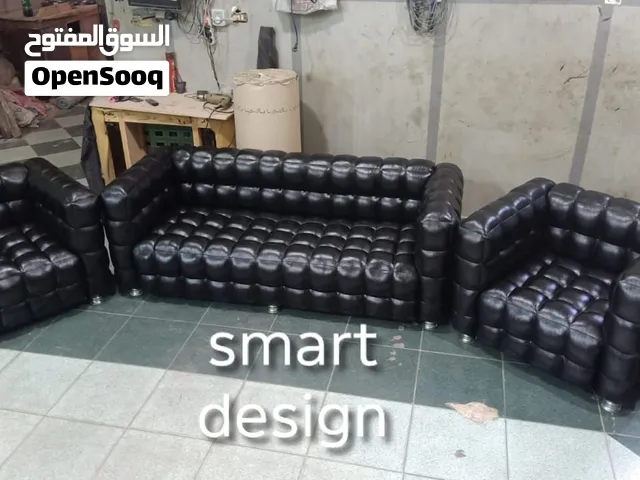 طقم فخم جلد طبيعي+ اتنين كرسي