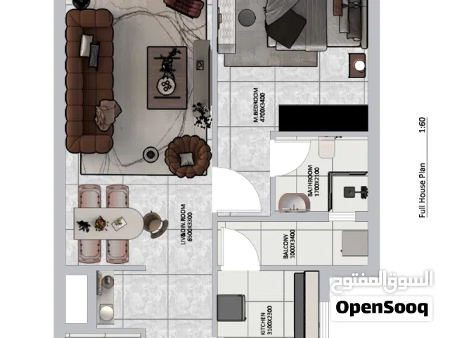 شقه مكونه من غرفه 1BHK