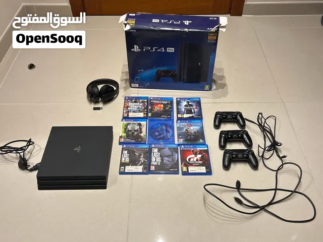 PlayStation- PS4 Pro - 1 TB, 3 Controllers, PS Headset, and 9 Games