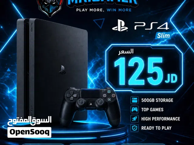 جهاز بلاي ستيشن 4 سلم ps4 Slim مكفول بافضل الاسعار تتوفر لدينا خدمة التوصيل