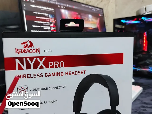 سماعة ألعاب لاسلكية Redragon NYX PRO H891 – جديدة بحالة الوكالة (Tri-Mode)