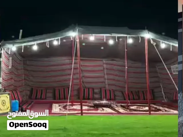 خيمه بدويه اسود واحمر مقاس 4/6 وجلسه كراسي